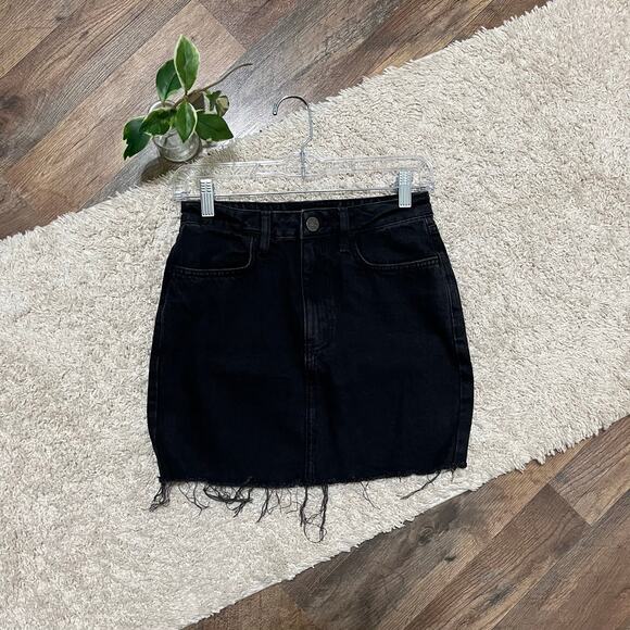 Urban Outfitters Dresses & Skirts - Urban Outfitters BDG Small Black Grunge Edgy Punk Frayed Hem Denim Mini Skirt